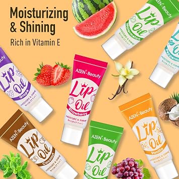 AZEN 120 Pack Lip Gloss Set, Clear Lip Gloss Bulk, Lip Oil for Dry Cracked Lips Moisturizing Hydrating Nourishing with Vitamin E, Mothers Day Gifts for Women
