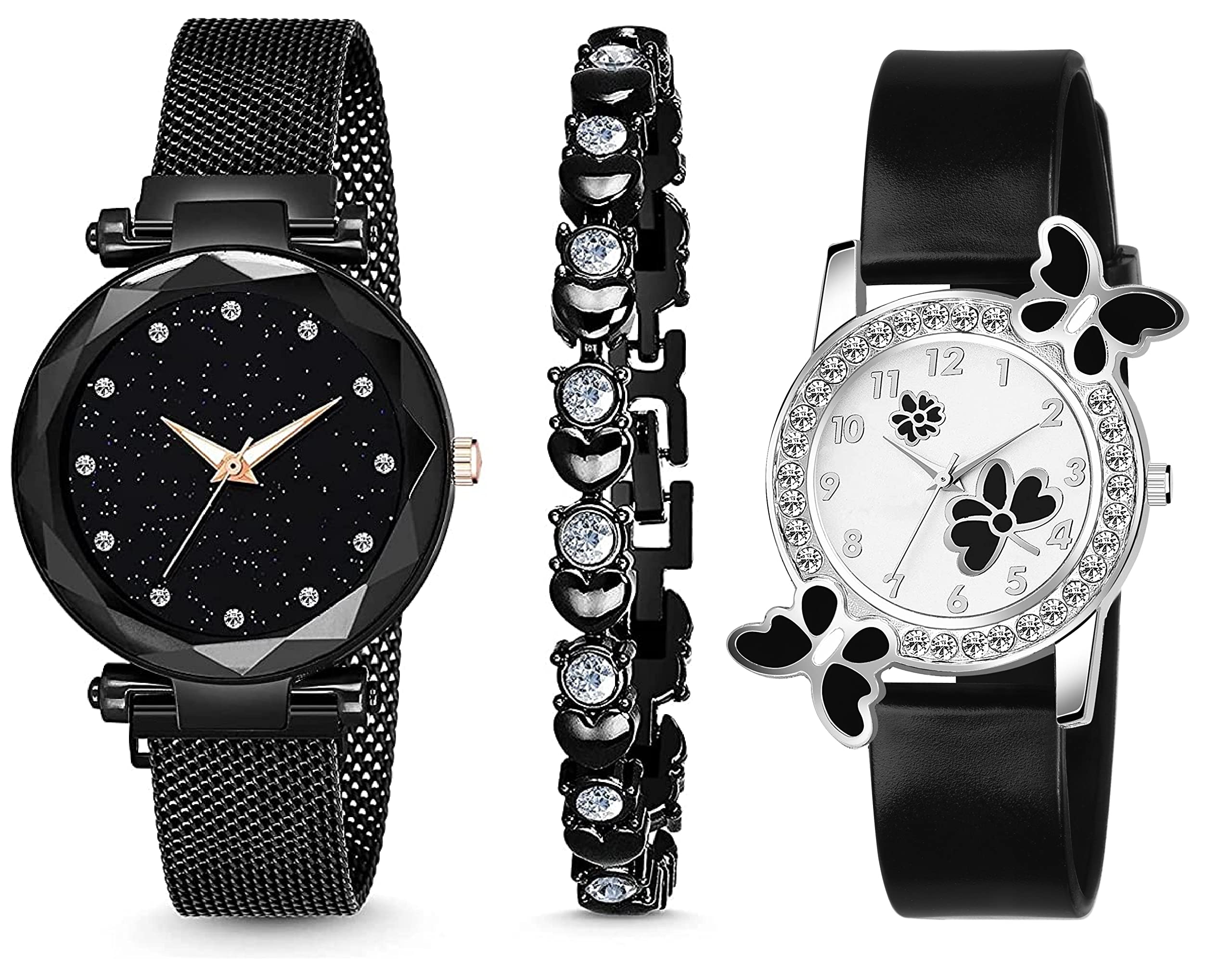 K Vajir® Stylish Magnet Watch with Butterfly Black Dial, Black Strap Watch for Girls | Attractive Gift Watch for Girls, Woman, Sister (B0B9449WGF) Amazon Price History, Amazon Price Tracker