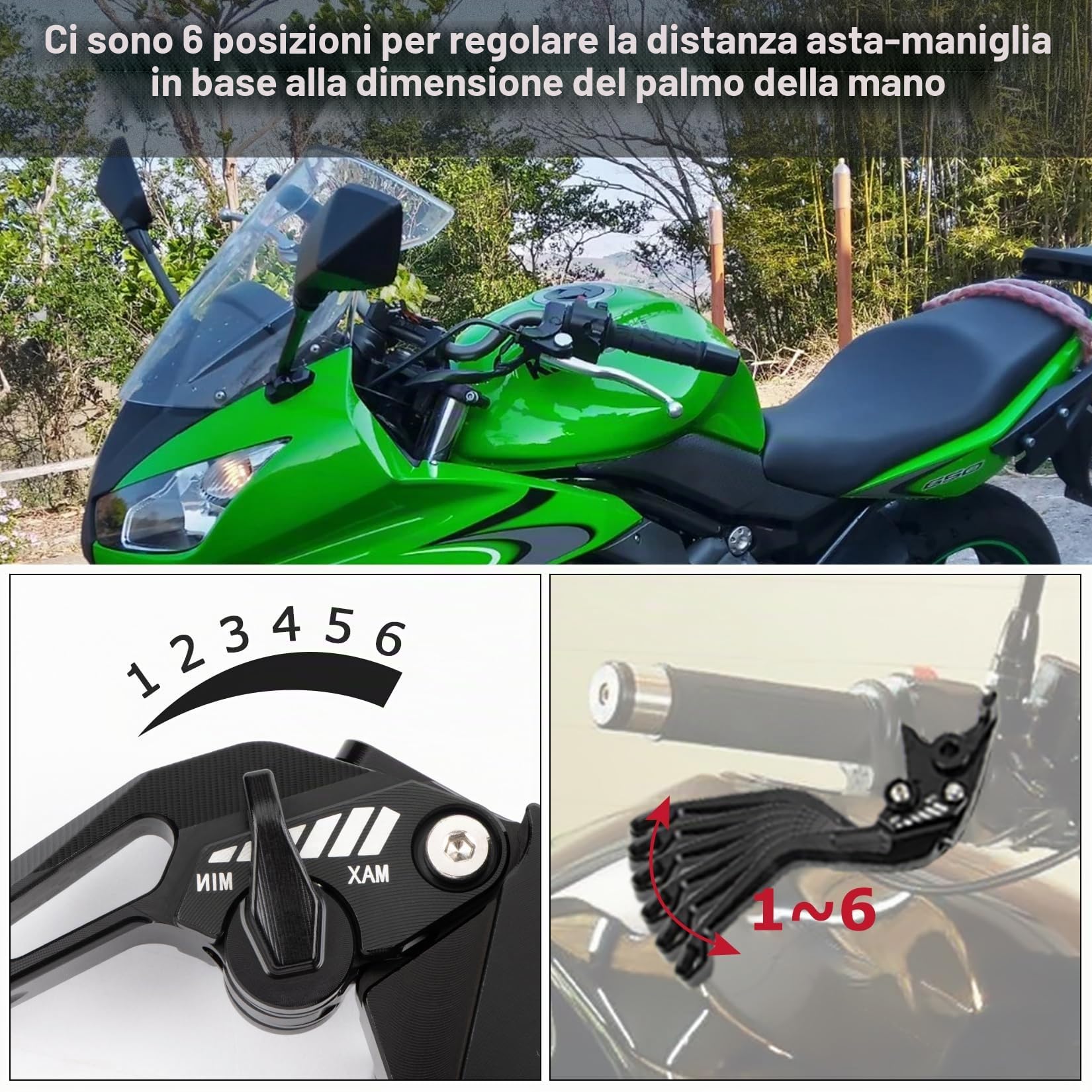 PSLER Leva Freno Leve Frizione per Yamaha MT-03 2005-2009 Frizione per Moto | 1 Paio di Leve Lunghezza 185 mm / 7,3 pollici Leve per Frizione e Freno Moto Set, per MT-03 2005-2009(Nero)