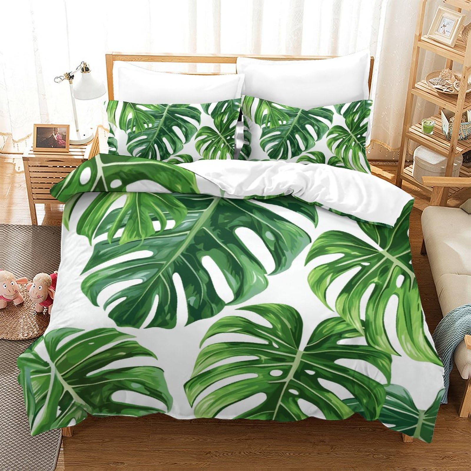 Housse de couette palmier 200x200 3D en microfibres