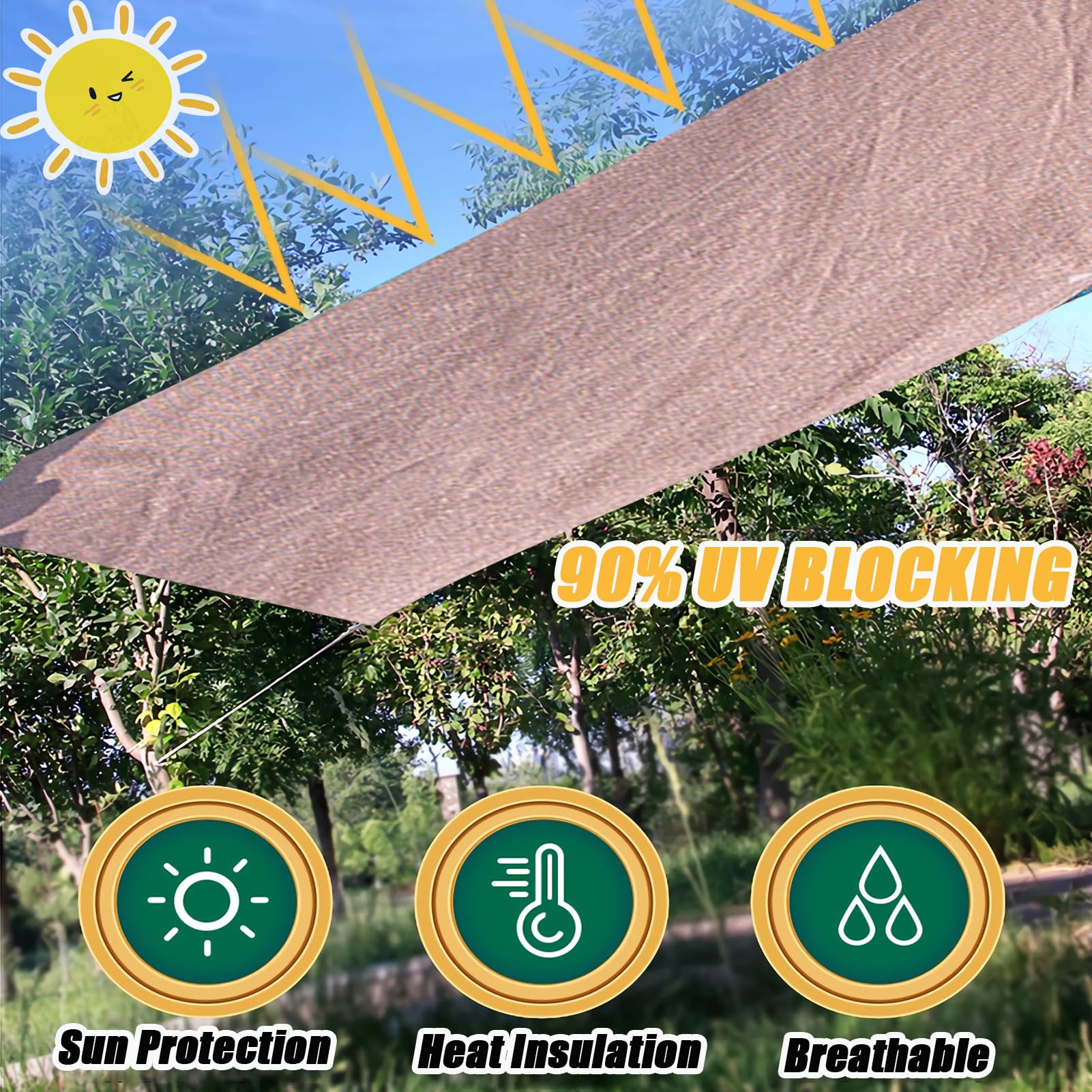 Schattierungsnetz Für Gewächshaus – 90% Beschattung, UV-beständig, Wasserdicht | Ideal Für Garten & Außenbereich (3x3 M)