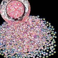 Vista 22 de Bolsa al por mayor de 3000 piezas de 4 mm de brillantes de imitación de resina con parte posterior plana, brillantes de resina redondos Siam claros