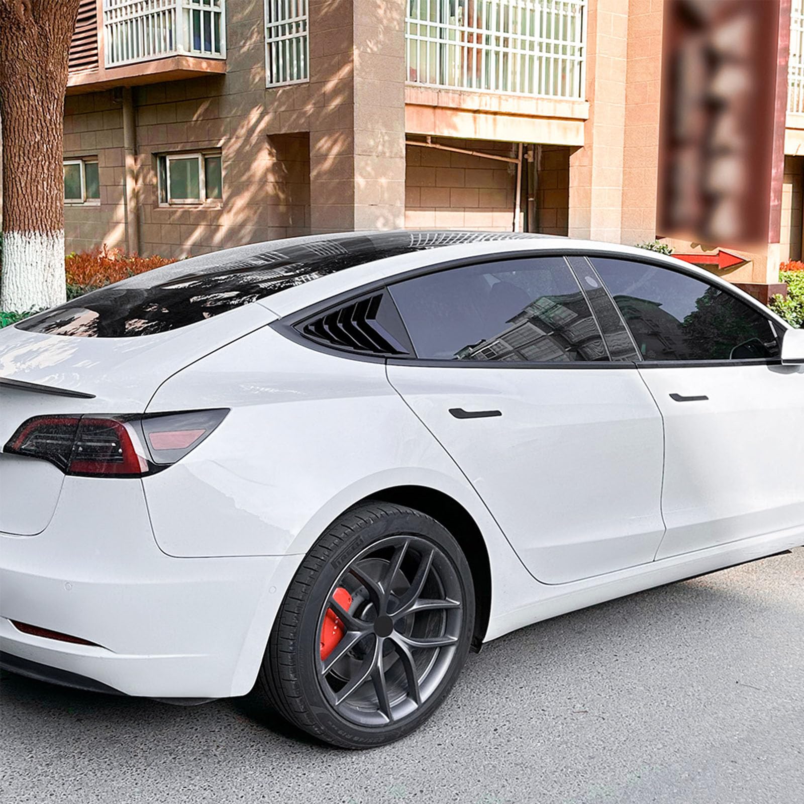 2 sztuki do Tesla Model 3 2017-2024, tylne okiennice do samochodów, żaluzje boczne, osłony, wykończenia, akcesoria zewnętrzne ABS, czarny połysk