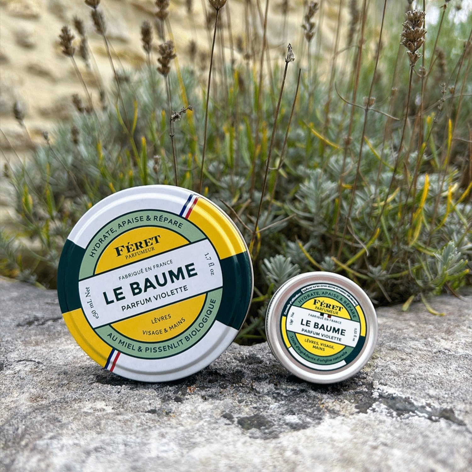 Feret Parfumeur Le Baume Multi-Purpose Balm – Deeply Hydrating Moisturizer for Dry Cracked Skin, Lips & Cuticles - Natural Lip Balm with Shea Butter & Honey -Made in France - Pack 2-50ml/1.7 Ounce