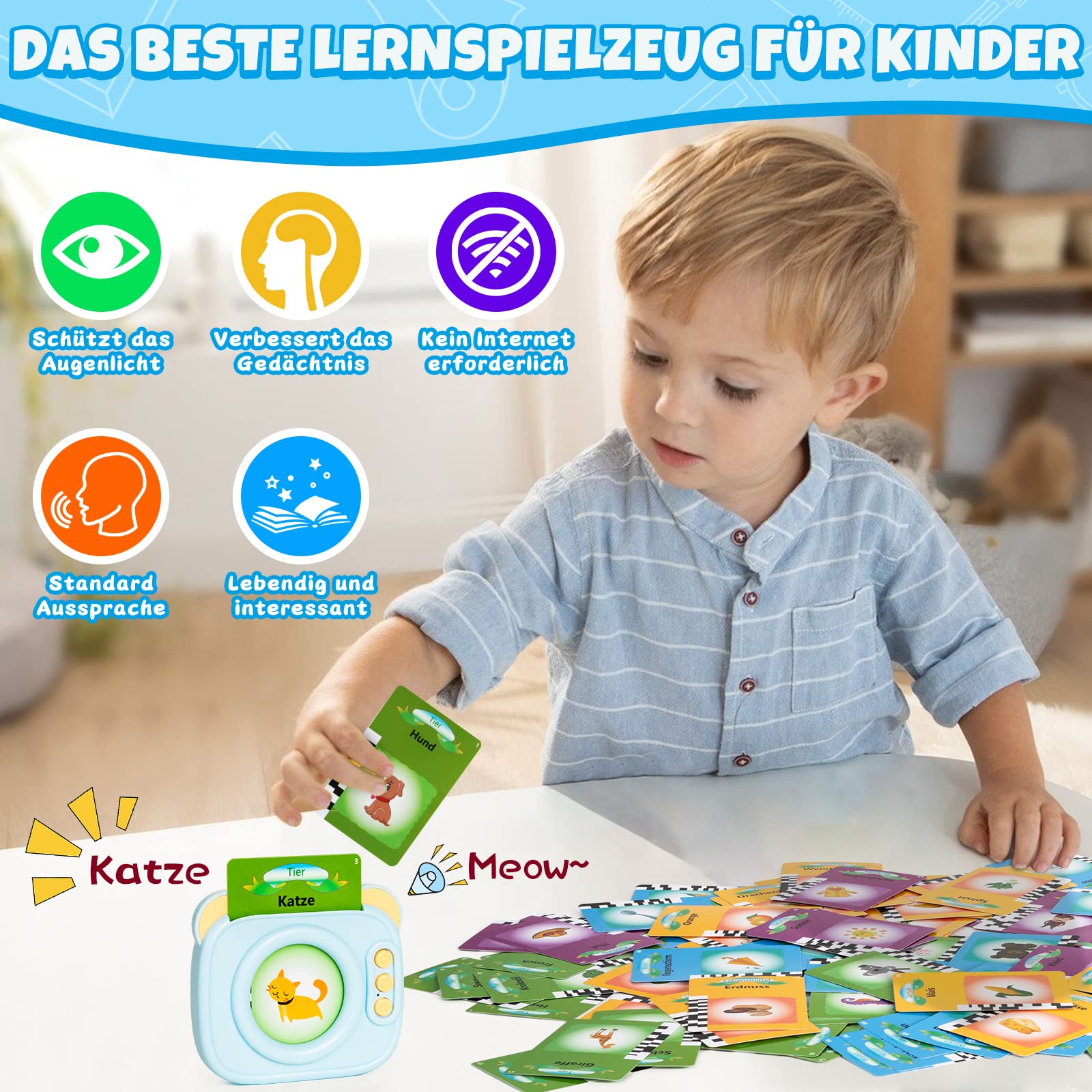 Felly Sprechende Lernkarten Für Kinder – 224 Wörter Auf 112 Karten, Englisch, Für 1-5 Jahre