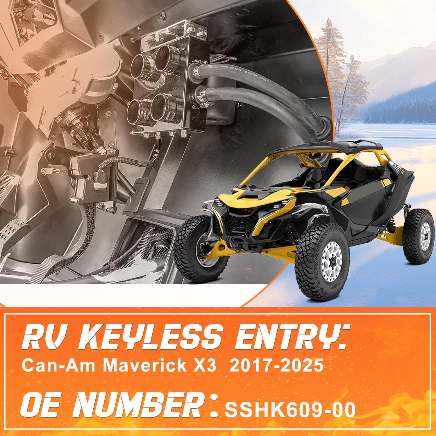 Cab Heater Kit with Defrost Fit for Can-Am Maverick X3 2017-2025, OE SSHK609-00, SSHK60900