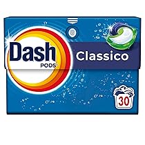 Dash Pods Detersivo In Capsule, 30 Lavaggi, Classico, Rimuove Le Macchie, Igienizza, Brillantezza Per I Capi