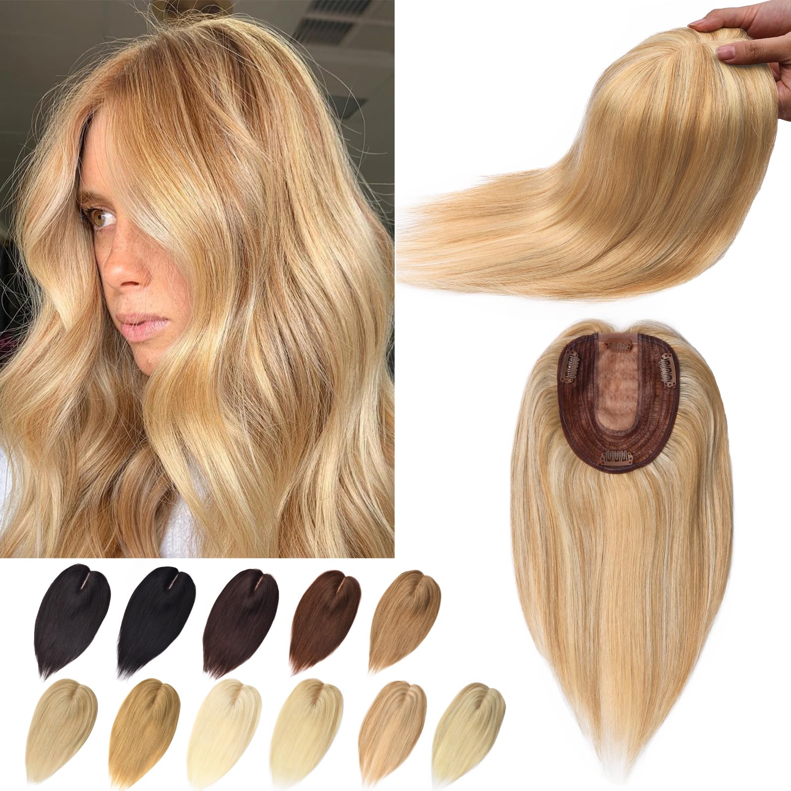 Amazon.com : Real Human Hair Toppers for Women with Thinning  display picture 1