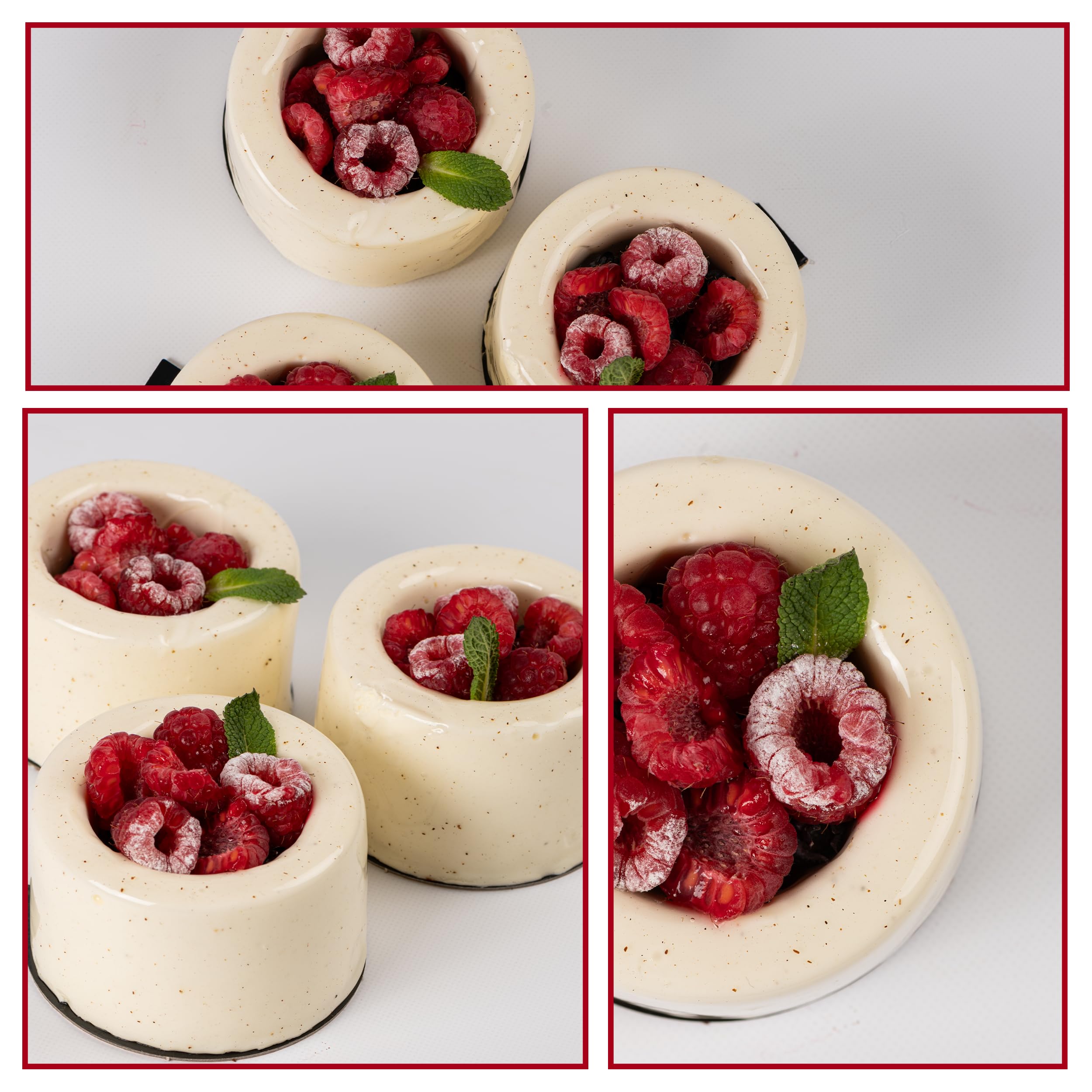 Maé - Moule Savarin avec Puits 6 Alvéoles Ø75X45mm - Silicone Alimentaire Premium Anti-Adhérent - Souple, Démoulage Facile & Net - Convient -45°C/+280°C - 160ml