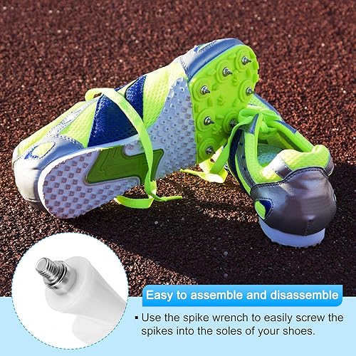 Miniatura 5 de PATIKIL Picos de acero de 14 de pulgada, paquete de 100 accesorios de repuesto para zapatos deportivos con llave de punta para correr de largo