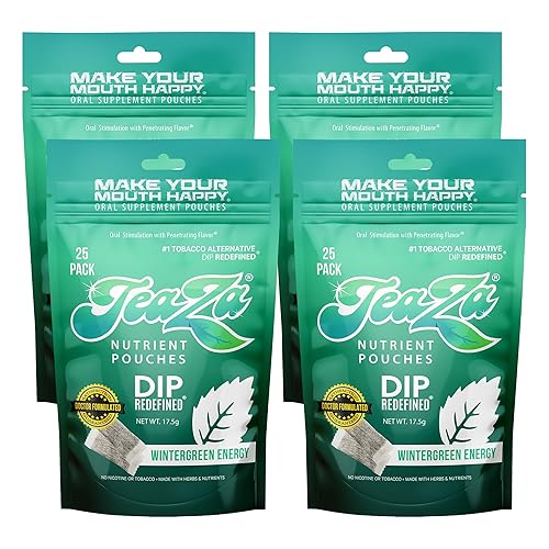 Miniatura 20 de TeaZa Bolsas de Energía, Alternativa sin Tabaco y sin Nicotina al Tabaco de Mascar sin Humo, Rapé y Tabaco de Mascar Energético, Alternativa