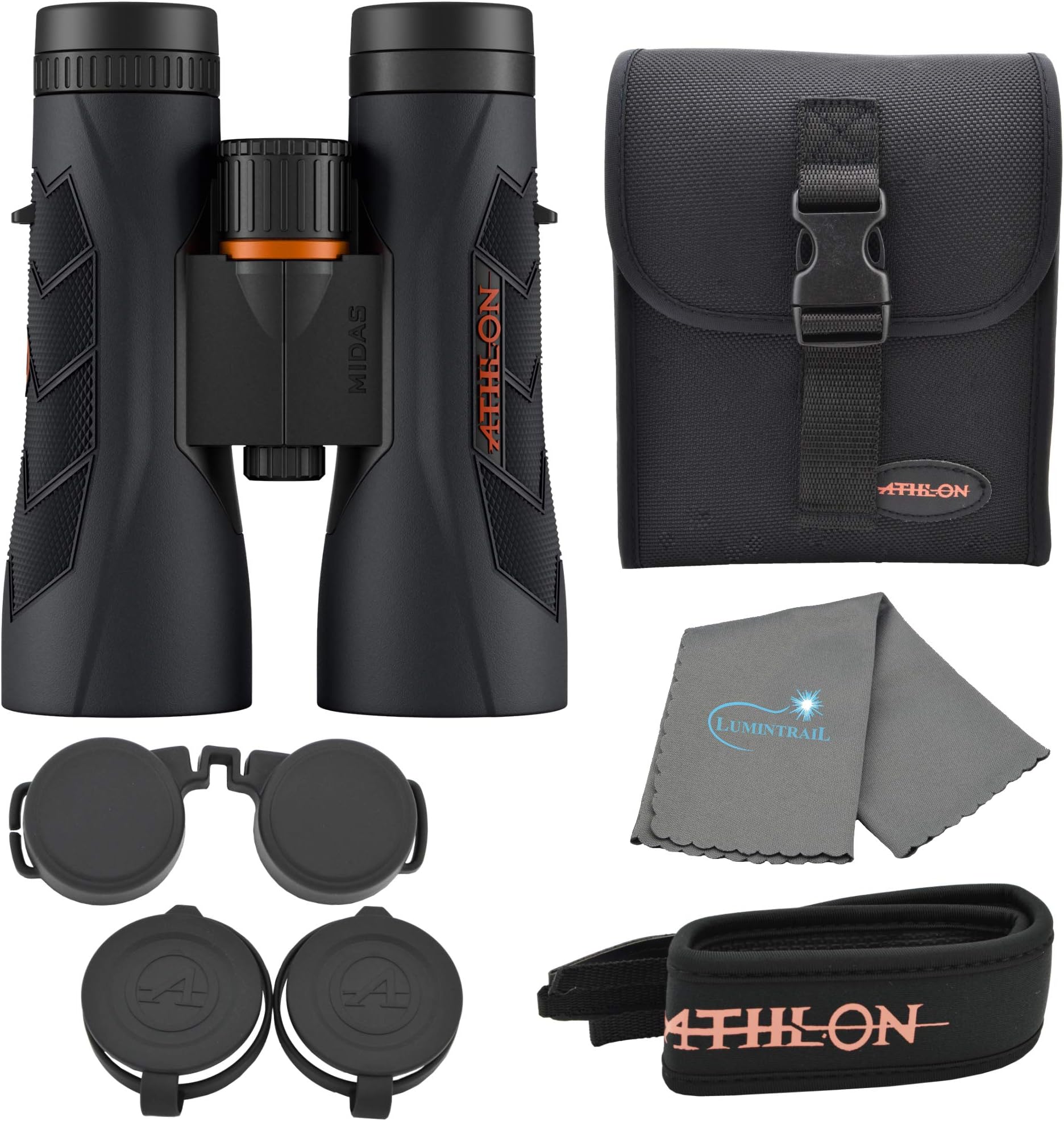 Athlon Optics Midas G2 UHD Binoculars Bundle with a Lumintrail Cleaning Cloth (12x50)
