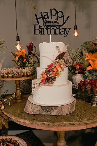 Miniatura 6 de Decoración para pastel de cumpleaños de coche negro, decoraciones clásicas para fiestas de automóviles