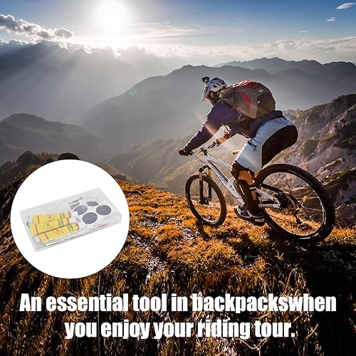 Miniatura 4 de Kit de reparación de neumáticos de bicicleta, kit de reparación de tubo interior de bicicleta, contiene 39 parches, palanca de metal, adecuado para