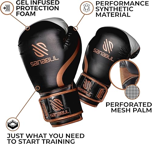 Miniatura 2 de Sanabul Essential - Guantes con gel probados para hombre y mujer, ideales para boxeo, kickboxing, artes marciales mixtas, Muay Thai y entrenamiento