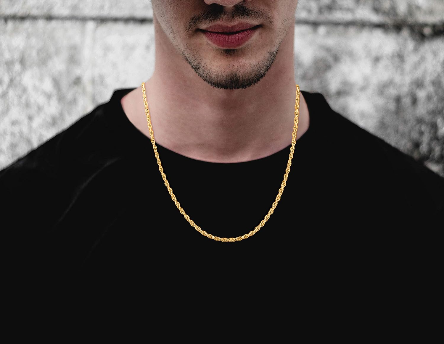 Savlano 2mm-5mm Stainless Steel Gold Color Rope Twist Necklace Chain For Men & Women Comes in 16-30 inches With a Gift Box - Image 5