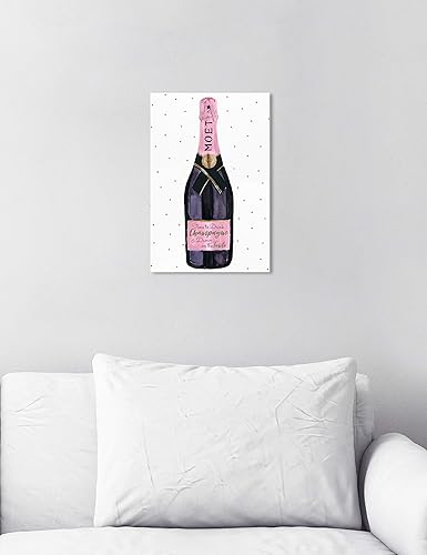 Miniatura 5 de The Oliver Gal Artist Co. Drinks and Spirits - Lienzo decorativo para pared, diseño de champán y estrellas, 10 x 15 pulgadas, color rosa, blanco