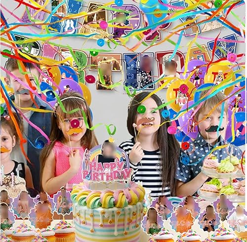 Miniatura 2 de Suministros para fiestas de cumpleaños, decoraciones de fiesta, juego de decoraciones de cumpleaños, 53 globos para cupcakes, decoración de tartas,