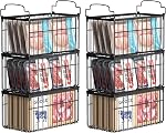 MSERCUOR Freezer Organizer Bins, 4 Pack Stackable Deep Chest Freezer Organizer Bins, Foldable Baskets with Handles, White Storage Container Baskets for 5/ 7 Cu.FT Sort Frezen Meats
