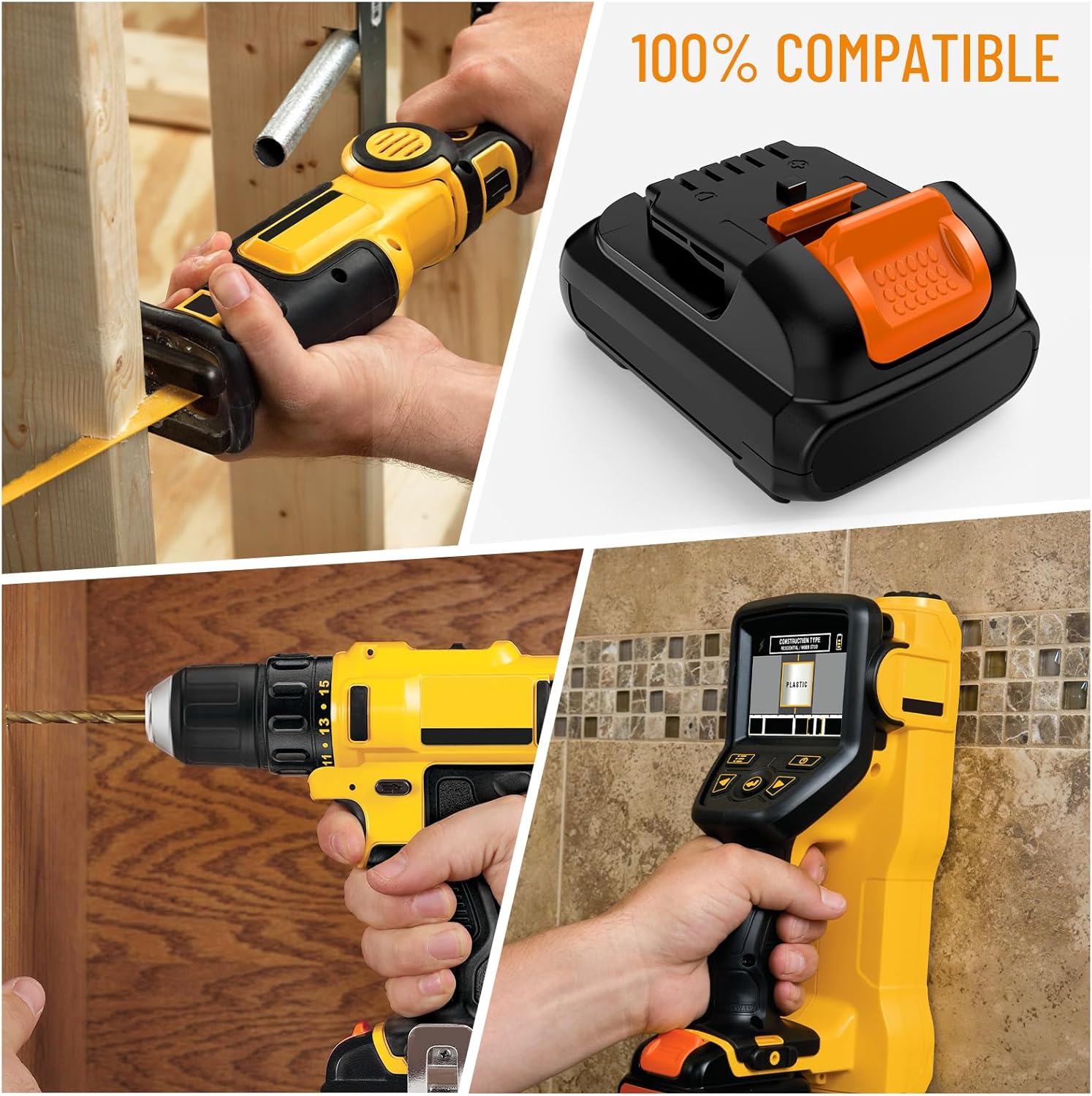 2Packs DCB121 12V 4000mAh Lithium Battery Replacement for Dewalt 12V DCB120 DCB123 DCB122 DCB127 DCB124 DCB121 Cordless Power Tools（NOT fit for Dewalt 20V tools) - Image 9