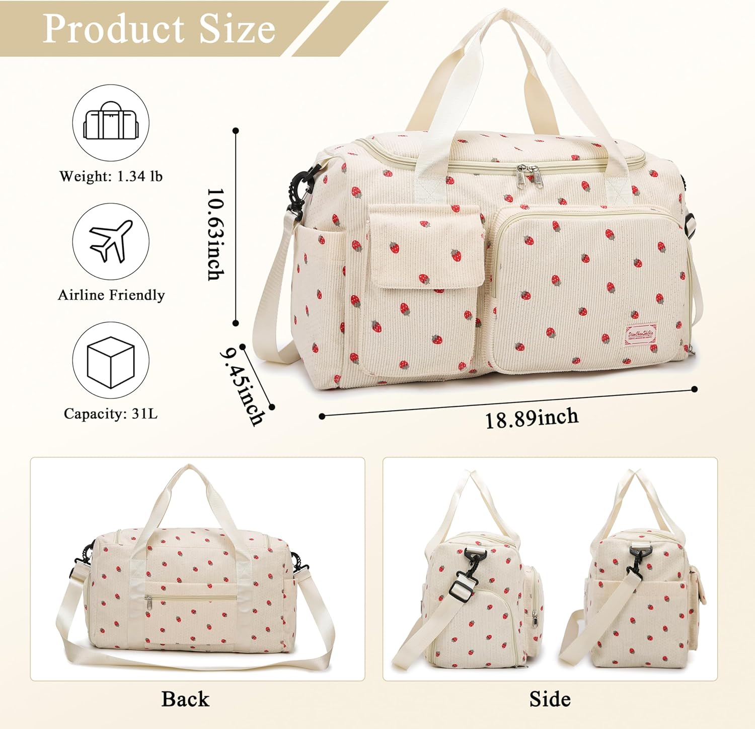 Small Gym Bags for Women, Travel Duffle Bag with Shoes Compartment, 4 in 1 Carry on Weekender Overnight Bag with Dry Wet Separated Pocket, Sport Gym Tote Bag for Yoga, Dance, Swimming, Workout, Ballet - Image 2