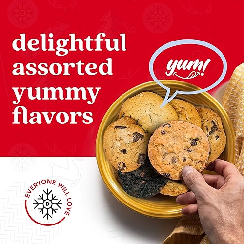 Miniatura 45 de David's Galletas gourmet y frescas horneadas de Feliz Navidad, lata de galletas navideñas surtidas de 1 libra en una caja de regalo de Navidad