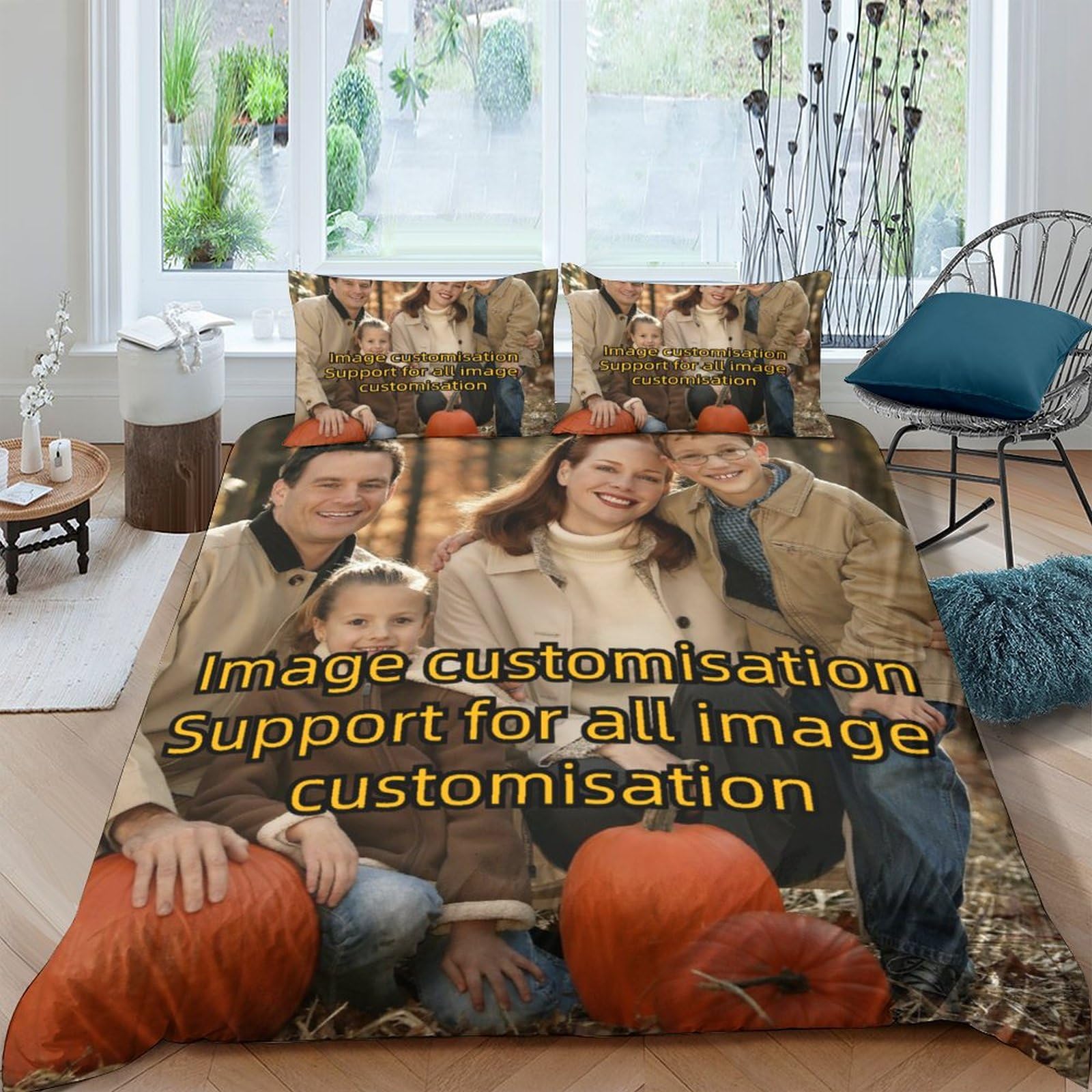 Linge de lit personnalisé 3D hypoallergénique avec housse de couette 200x200cm