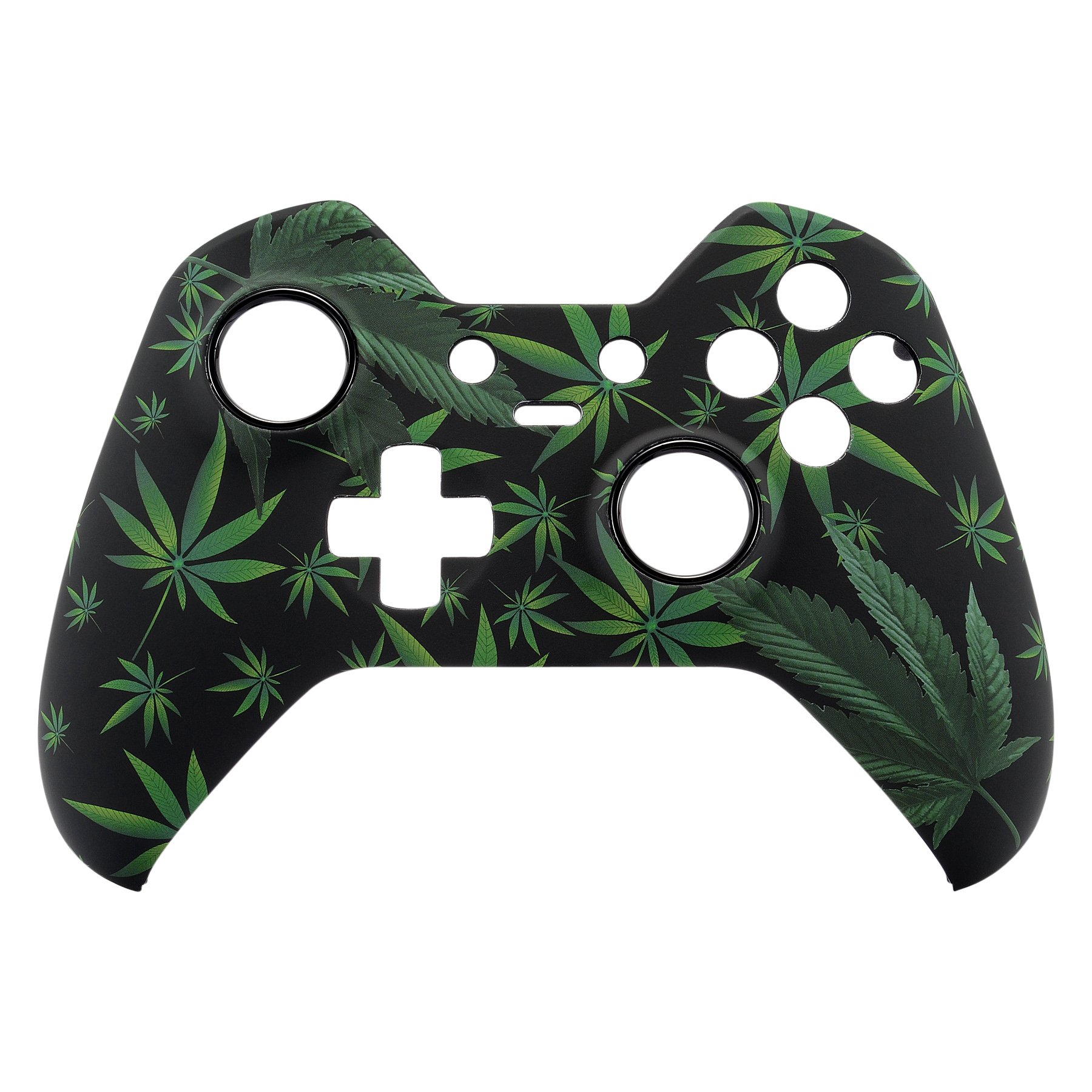 eXtremeRate Cover Custodia Anteriore Case Copertura Frontale Pezzo di Ricambio per Xbox One Elite Controller Model 1698 con 2 Anelli d'Accento(Erbe Verdi)