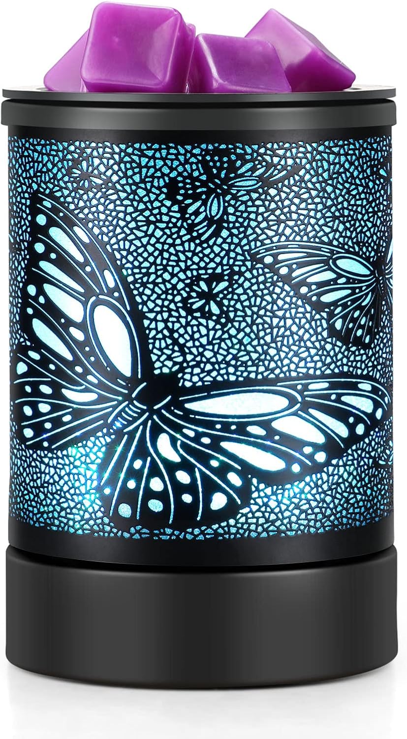Amazon.com: inrorans Electric Wax Melter Black Metal Oil Burner Led ...