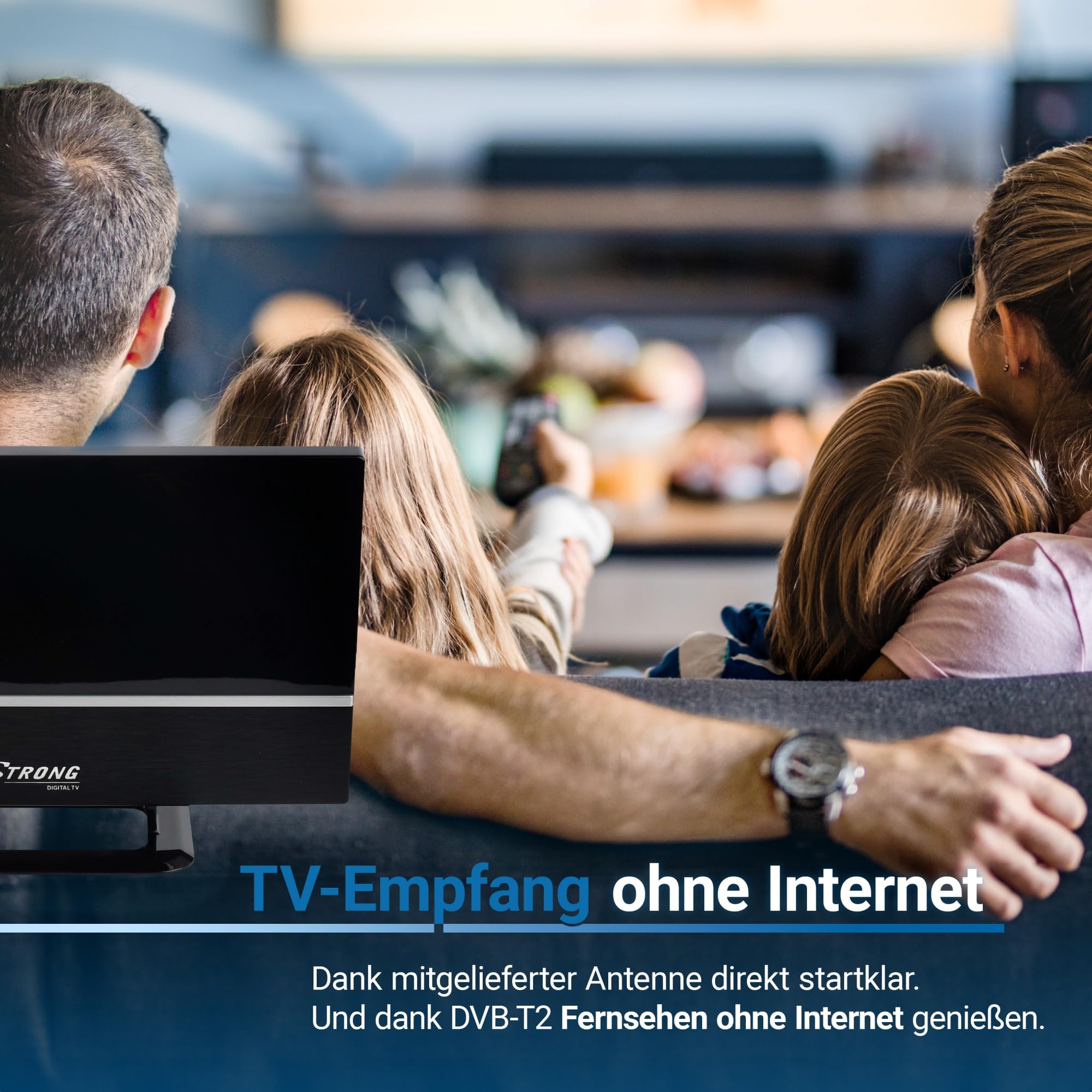 Sky Vision VT-92 DVB-T/T2 Reciever, Empfang Aller freien SD und HD DVB-T2 Sender, Digital, Full-HD 1080p, HDMI, SCART, Mediaplayer, USB 2.0, 2m HDMI Kabel, aktive DVB-T2 Zimmerantenne, Schwarz
