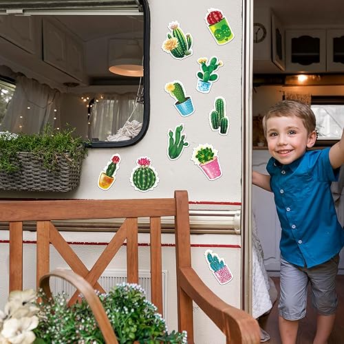 Miniatura 3 de 12 imanes de cactus para nevera, lindos imanes de suculentas para refrigerador, calcomanías de imanes de automóvil, accesorios para el hogar,