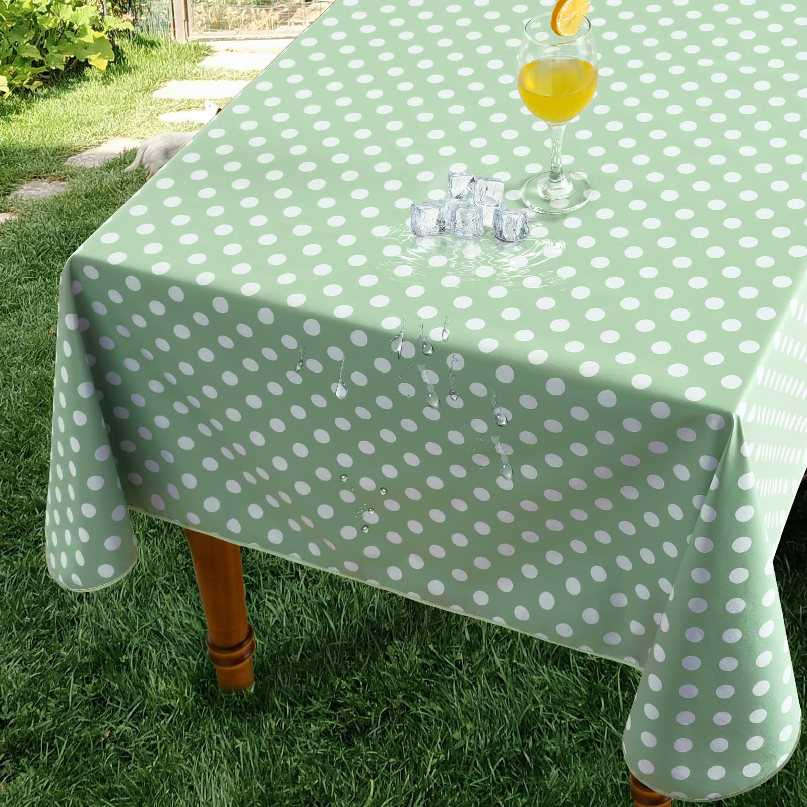 Romanstile Wachstuchtischdecke ECKIG Polka Dot und Karomuster