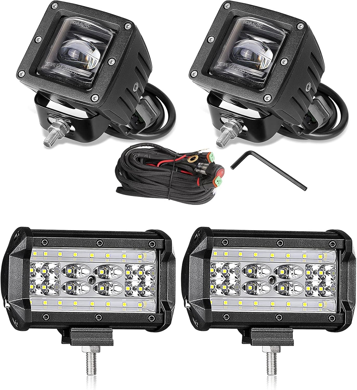Niking Auto 2Pcs 3 Inch SAE LED Fog Light DOT Approved