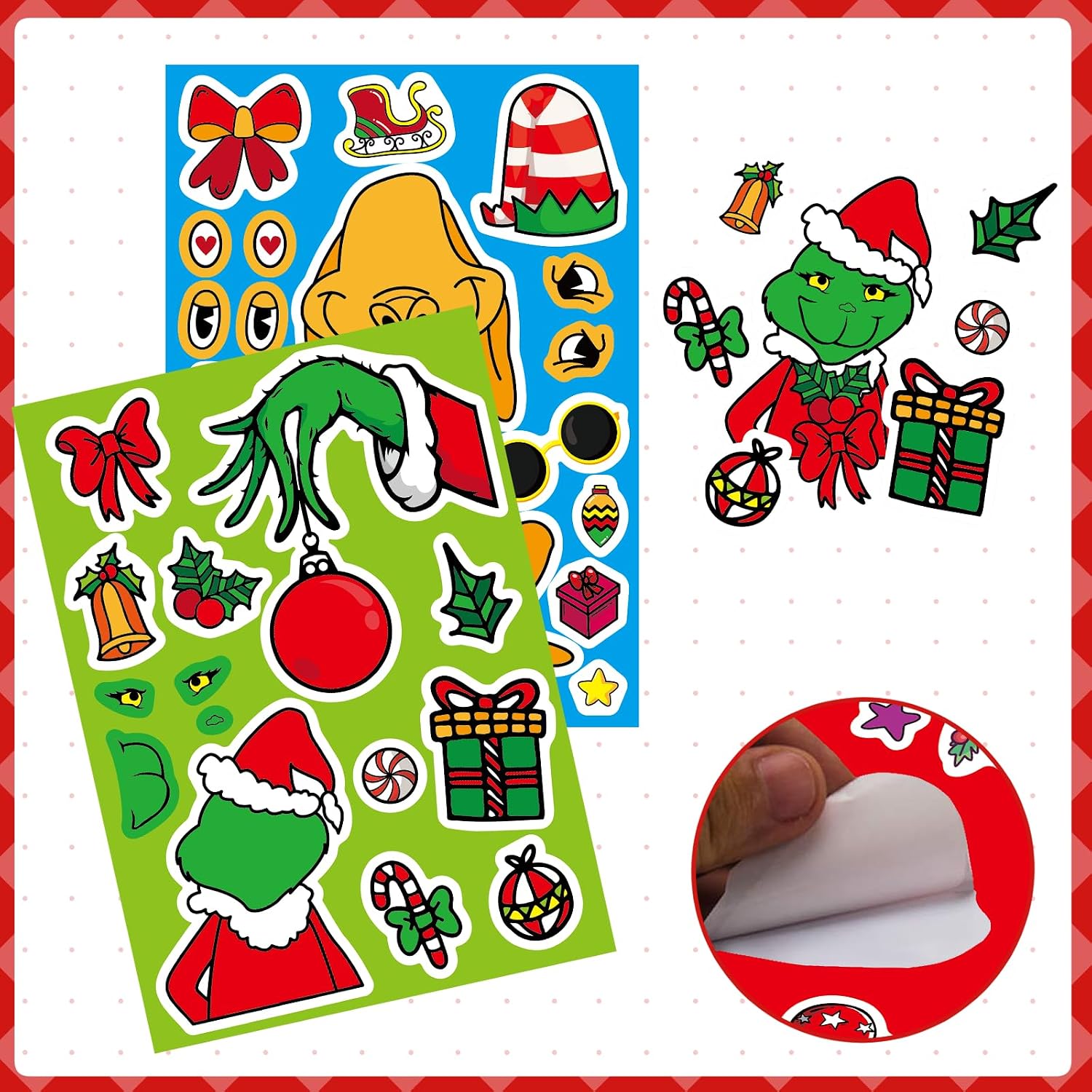 Christmas Sticker 36 Sheets Make a Your Own Face Stickers Xmas DIY Crafts Party Gifts Christmas Party Game Decorations Holiday Decorating Supplies image 4