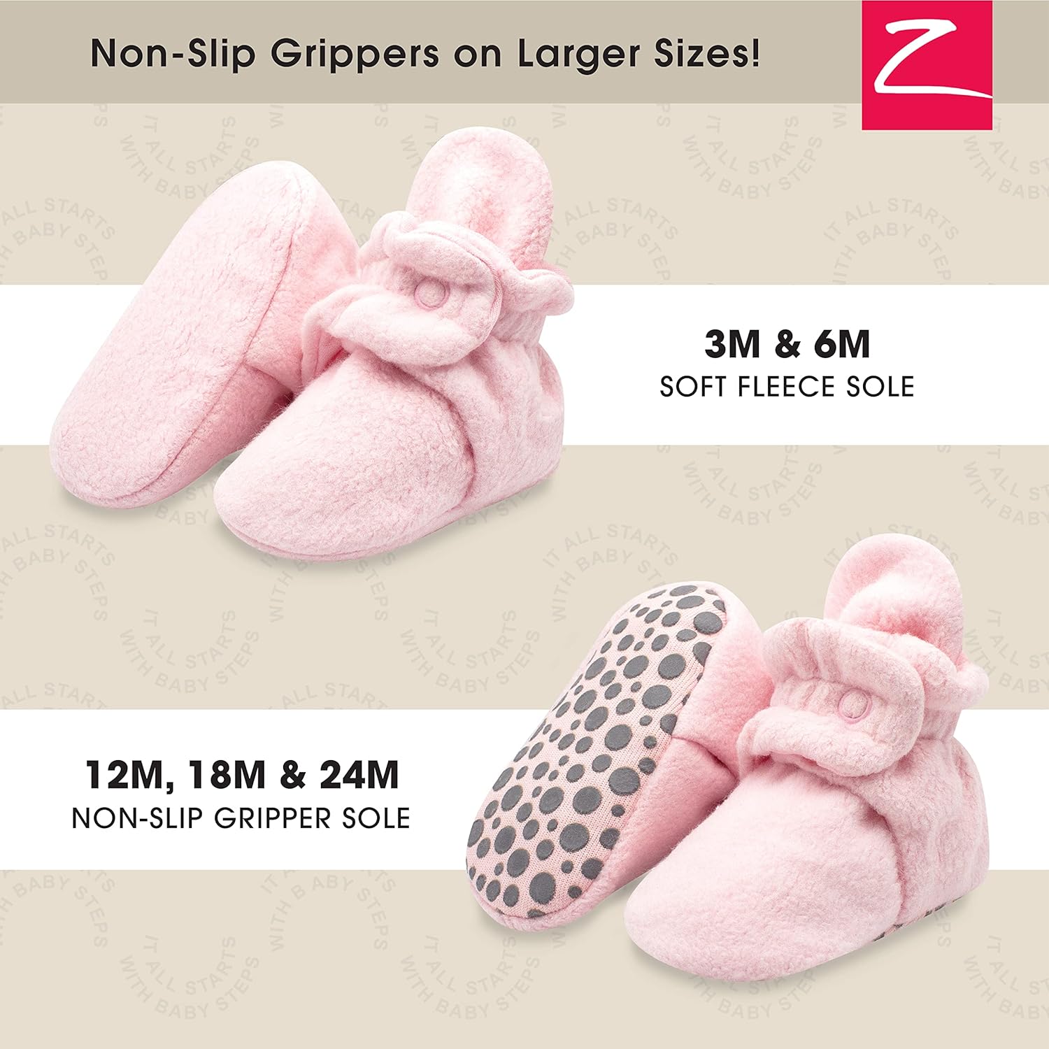 Zutano unisex-baby Cozie Fleece Baby Booties With Grippers - Image 3