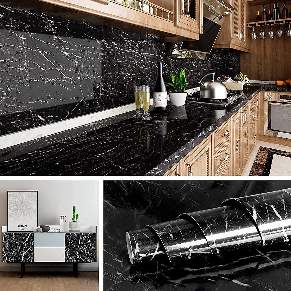 AADCART Kitchen Oil Proof Aluminium Foil Stickers, Kitchen Backsplash Wallpaper, Self-Adhesive Wall Sticker Waterproof Anti-Mold and Heat Resistant for Walls Drawer 1