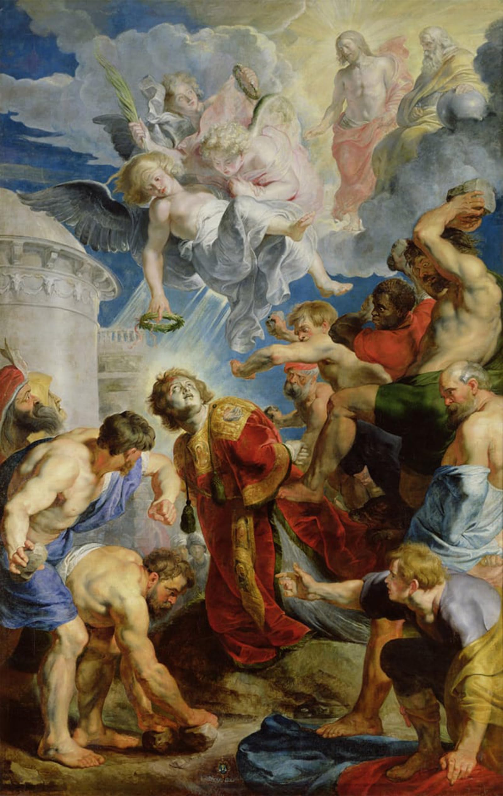 SERENDIPITP Retro Picture Poster Wall Art Pictures Painting the Stoning of St Stephen From the of St Stephen by Peter Paul Rubens Wall Art Canvas Print for Wall Decor 60x90cm
