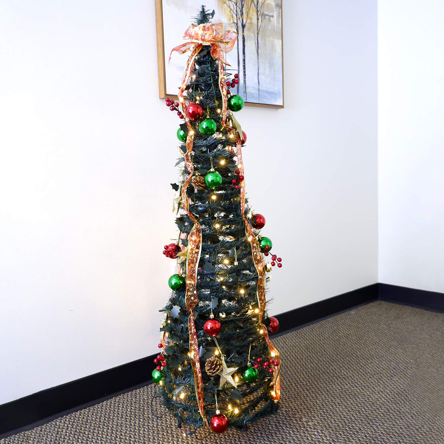 Buy BIGTREE PullUp Christmas Tree, PreLit and Fully Decorated, 4