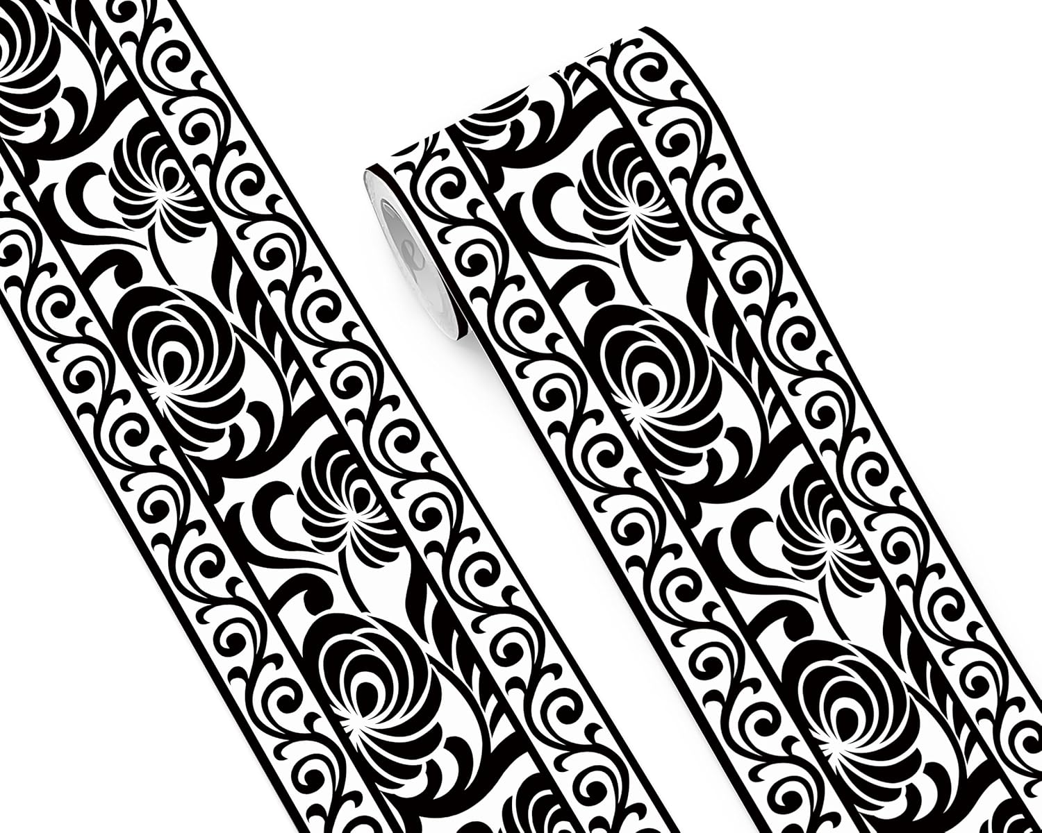 FLFK Mirror Border Peel and Stick - Black and White Wallpaper Borders ...