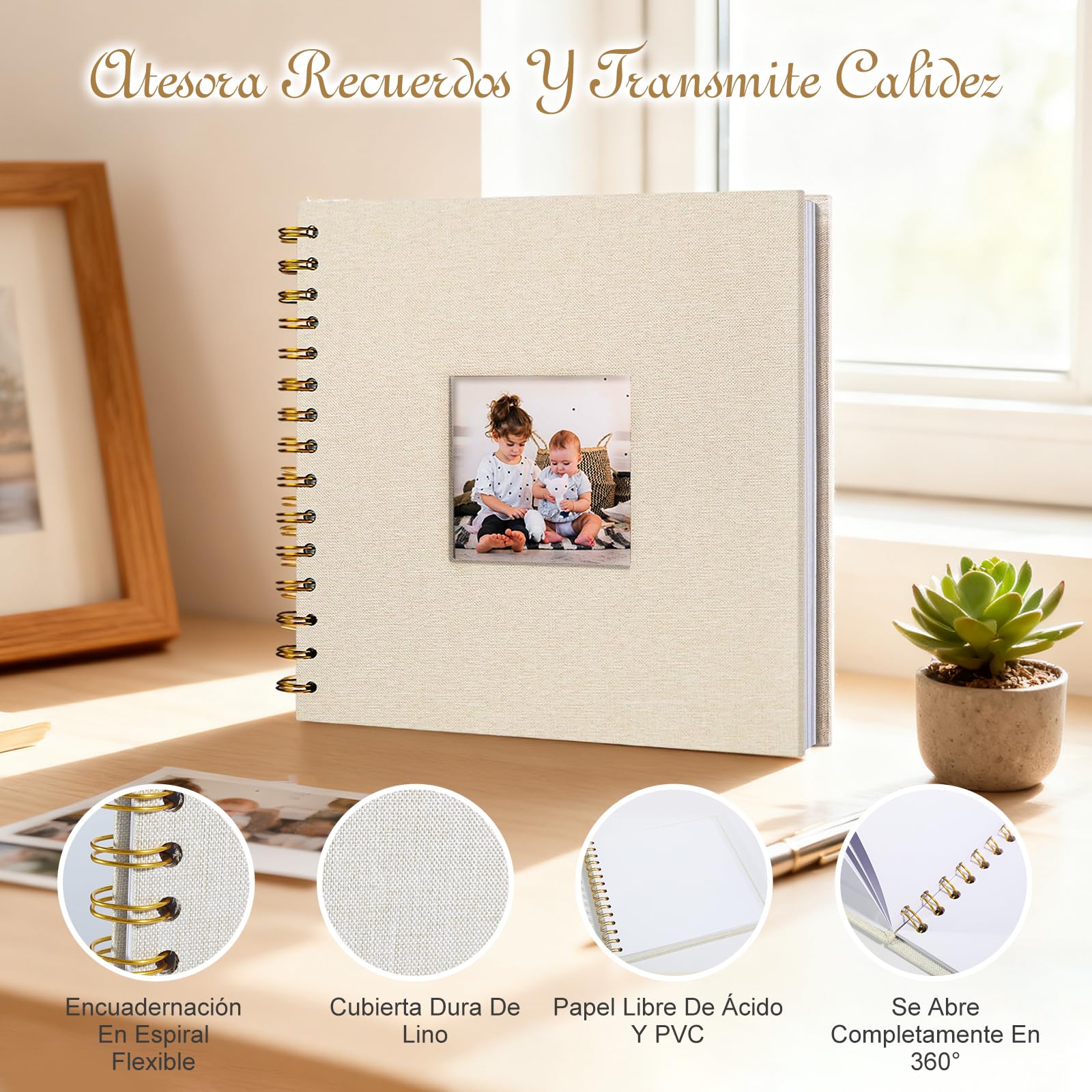 Álbum de Fotos 20,5x20,5 cm 20 Páginas Scrapbook para Personalizar