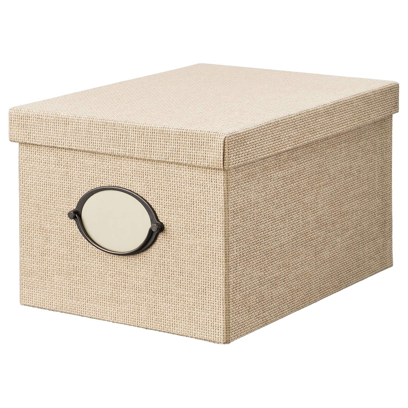 KVARNVIKStorage Accessory Storage Box With Lid, Beige, 25X35X20 cm