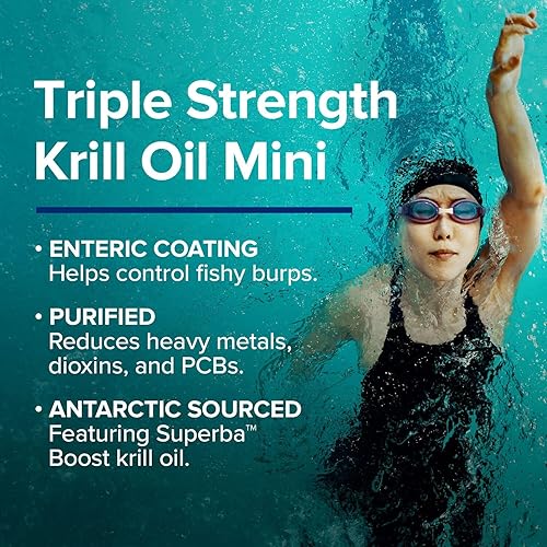 Miniatura 6 de GNC Triple Strength Krill Oil Mini 60 cápsulas blandas para unirse piel ojos y salud del corazón