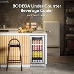 BODEGA Beverage Cooler 15 Inch Hold 100 Cans,Under Counter/Freestanding Beverage Refrigerator Glass Door,Built-In Bar Fridge Perfect For Beer,Soda Drink,Home Use/Basement