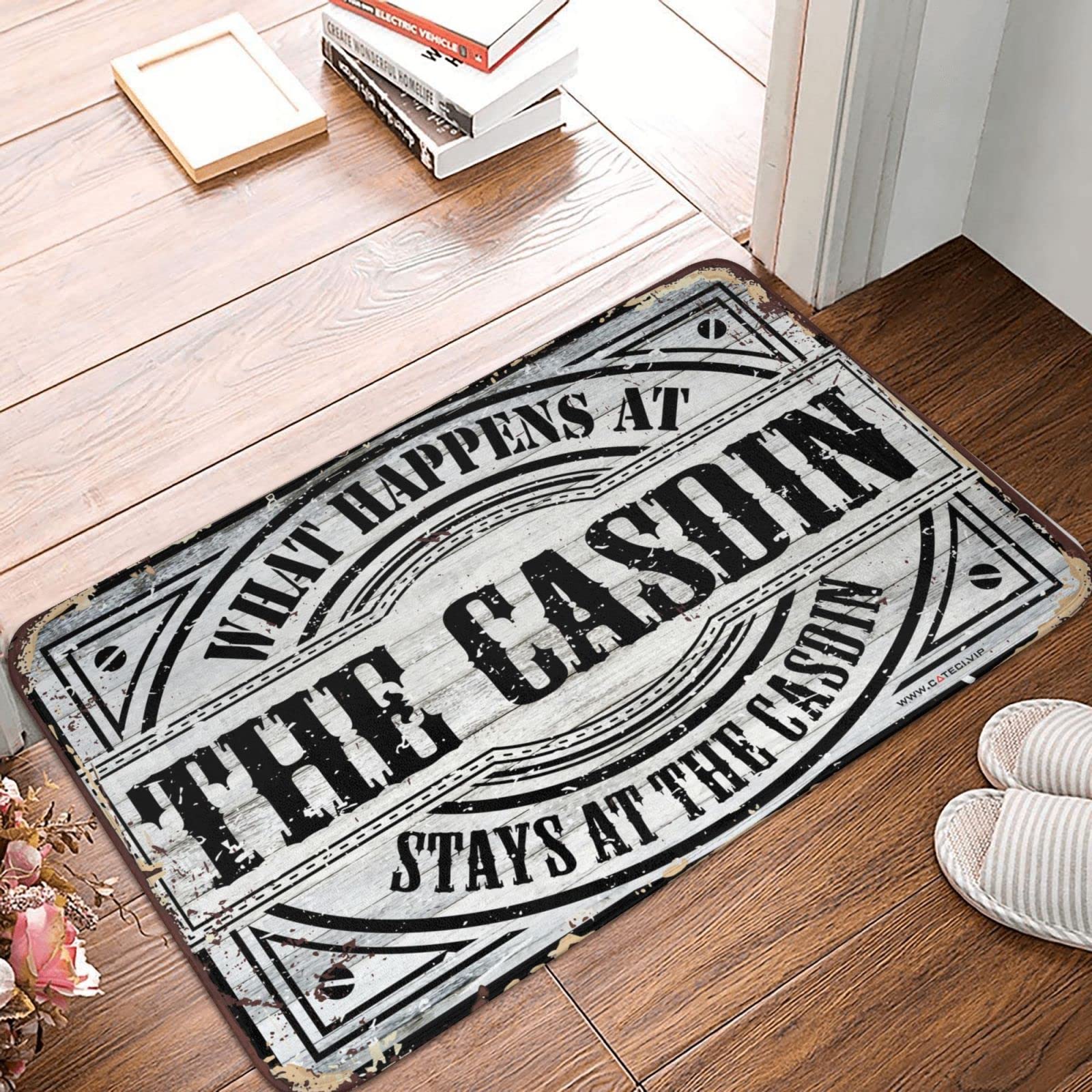 Tapis d'extérieur porte d'entrée paillasson intérieur maison Casdin 65x90cm