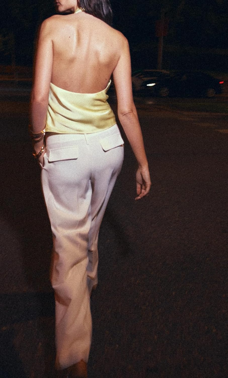 Women Halter Backless Tank Tops Cute High Mock Neck Cami Sexy Open Back Camisole Silk Satin Going Out Tops - Image 5