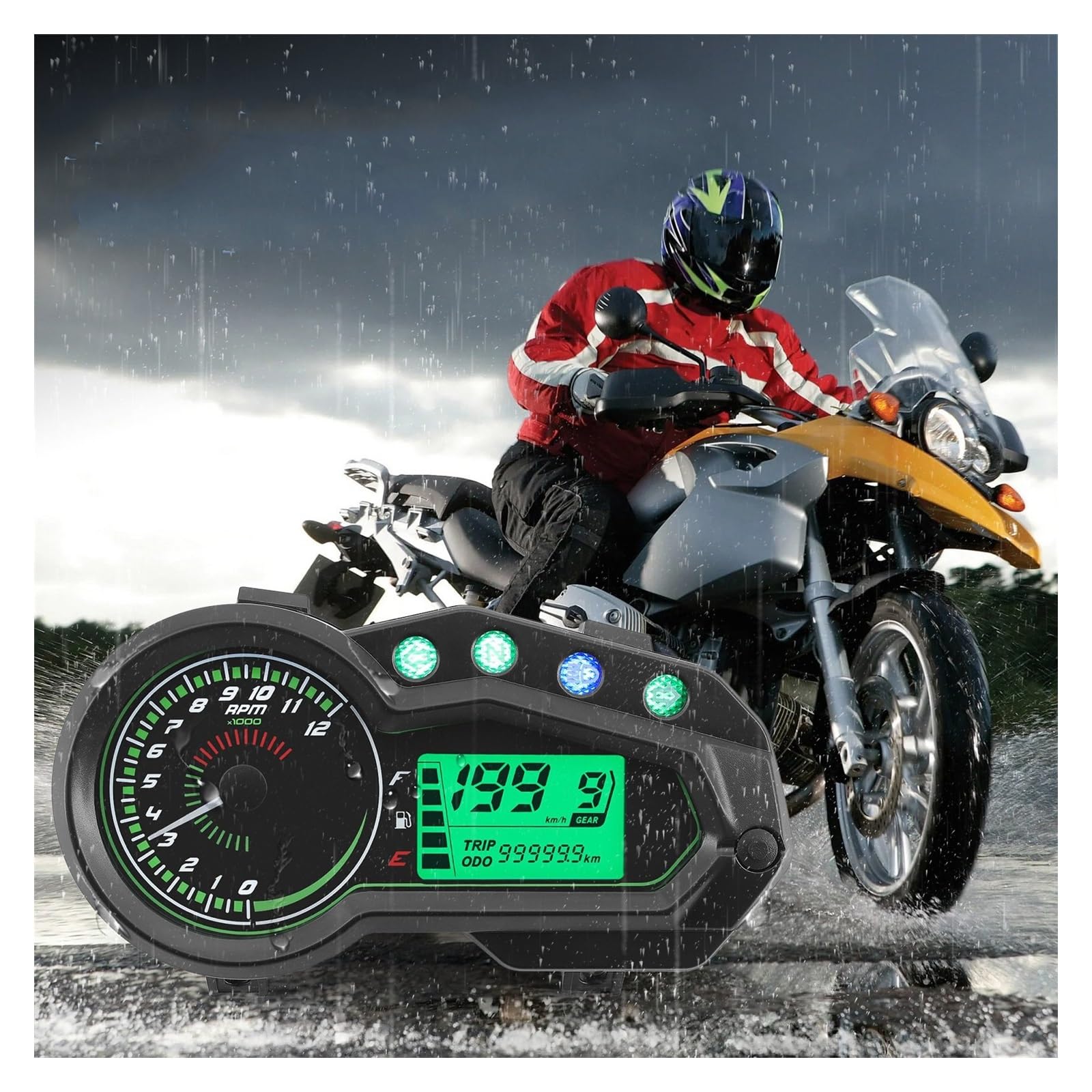 Contagiri contachilometri Tachimetro Universale Per Motocicletta Contagiri Digitale A LED RPM Board Indicatore Marcia Per Motocicletta Strumento Livello acqua Dell'olio 12v