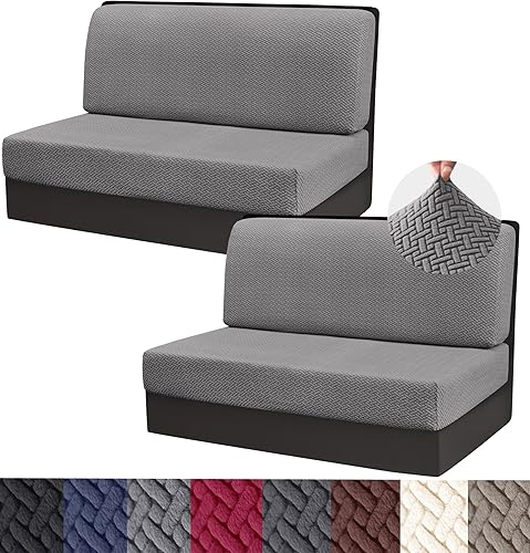 HFCNMY Fundas de cojín para comedor de autocaravana, 2 juegos de fundas elásticas de cojín de tela jacquard, funda de asiento de caravana, fundas de