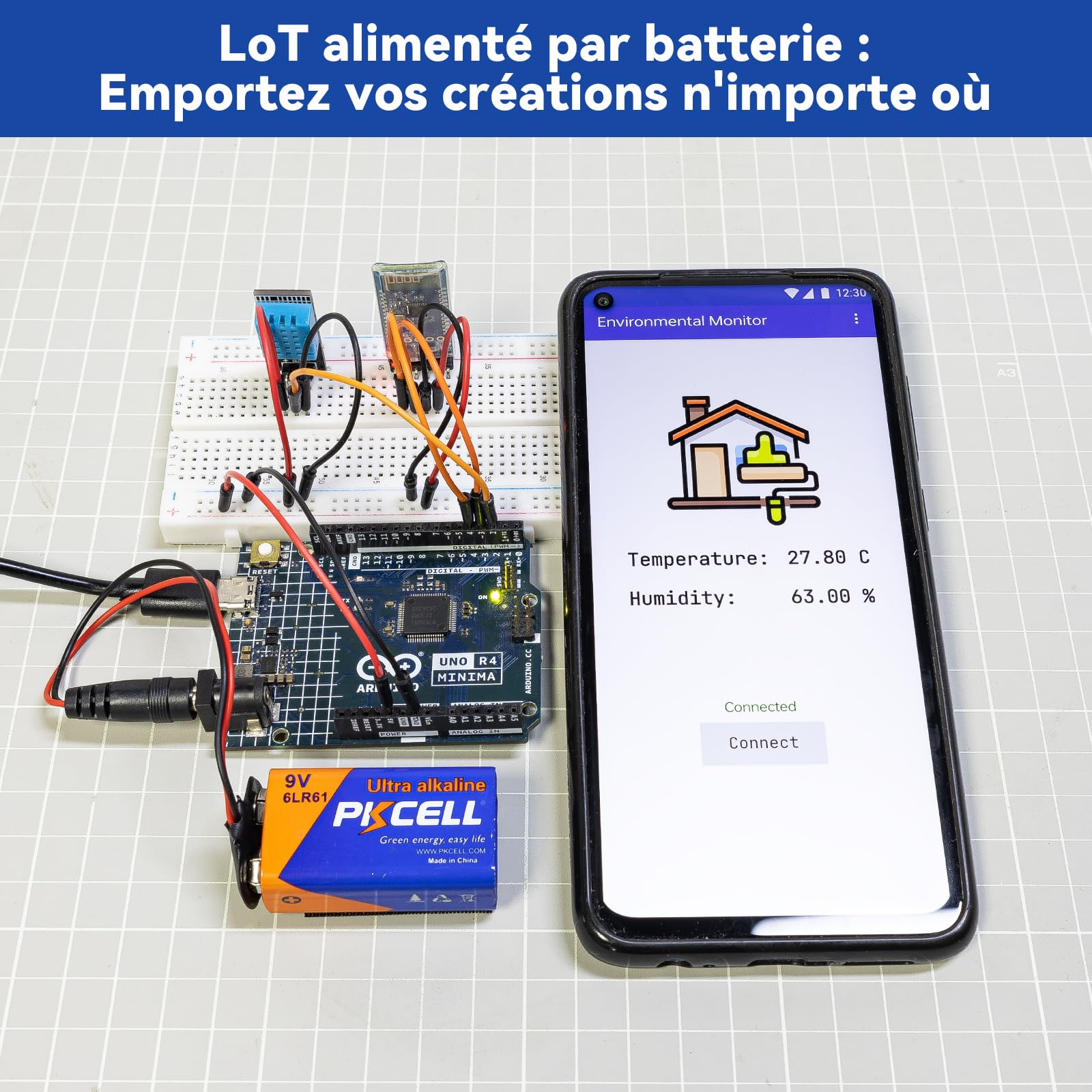 SUNFOUNDER Kit de capteurs avec Arduino Uno R4 Minima, Smart IoT et projets de capteur de base avec tutoriels en ligne, convient aux débutants à partir de 8 ans (Arduino Uno R4 Minima original inclus)