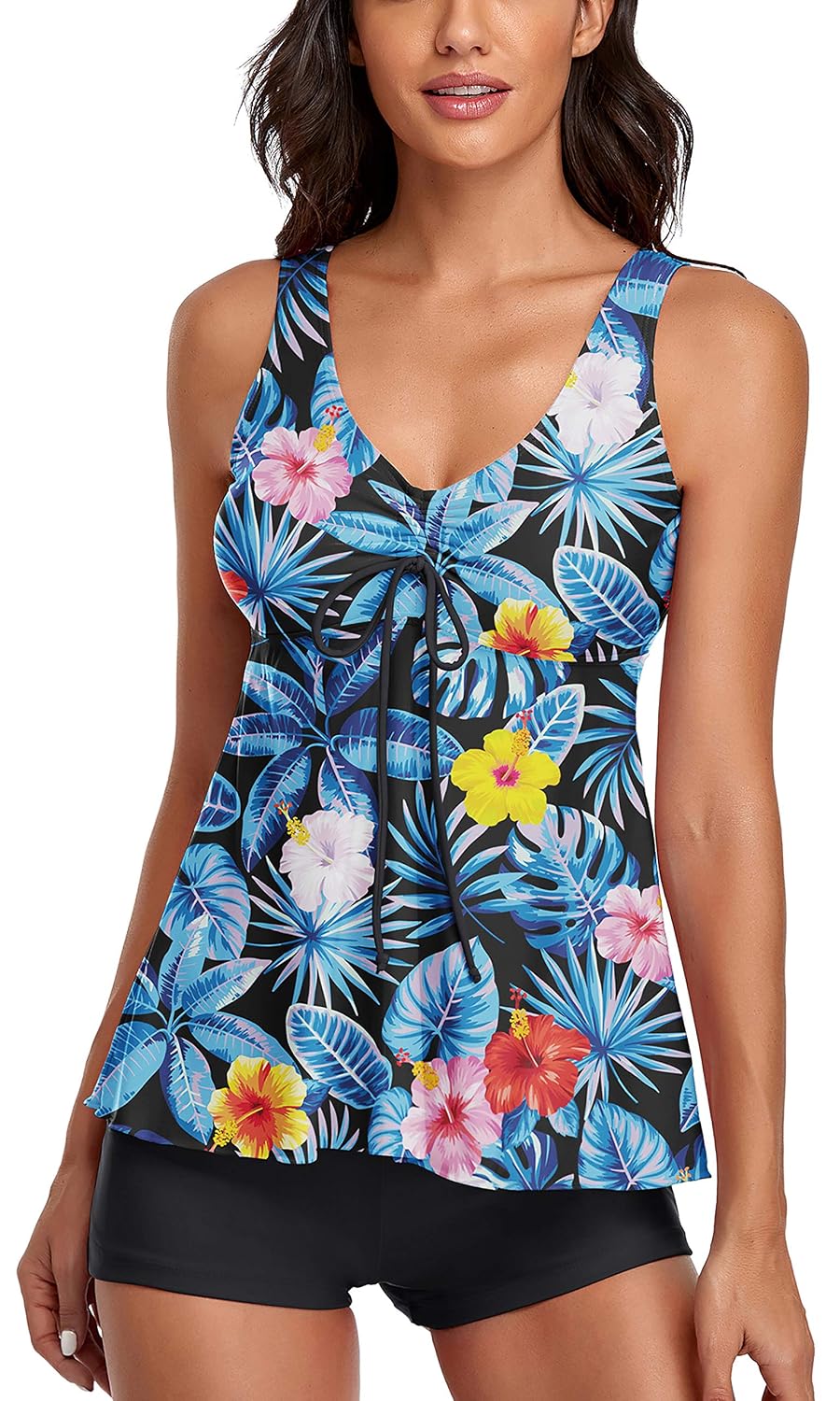 Omichic Womens Athletic Two Piece Bathing Suits Raceback Bikini Swimwear Tankini Tops Boyleg Bottom - Review, Price and Buying Guide