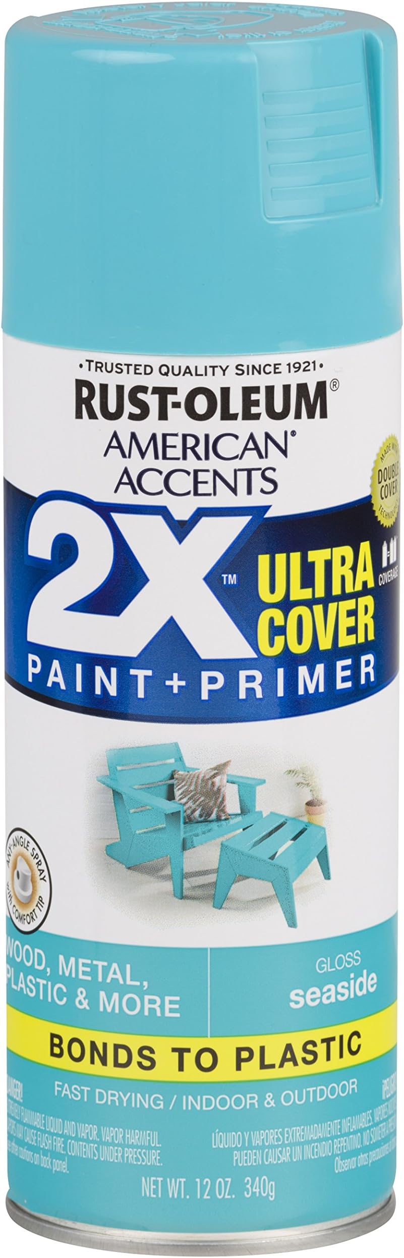 Rust-Oleum 327883 American Accents Spray Paint, 12 oz, Gloss Seaside